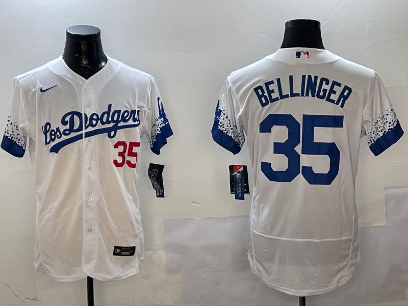 Men Los Angeles Dodgers #35 Bellinger White City Edition Elite Nike 2025 MLB Jersey style 5->los angeles dodgers->MLB Jersey